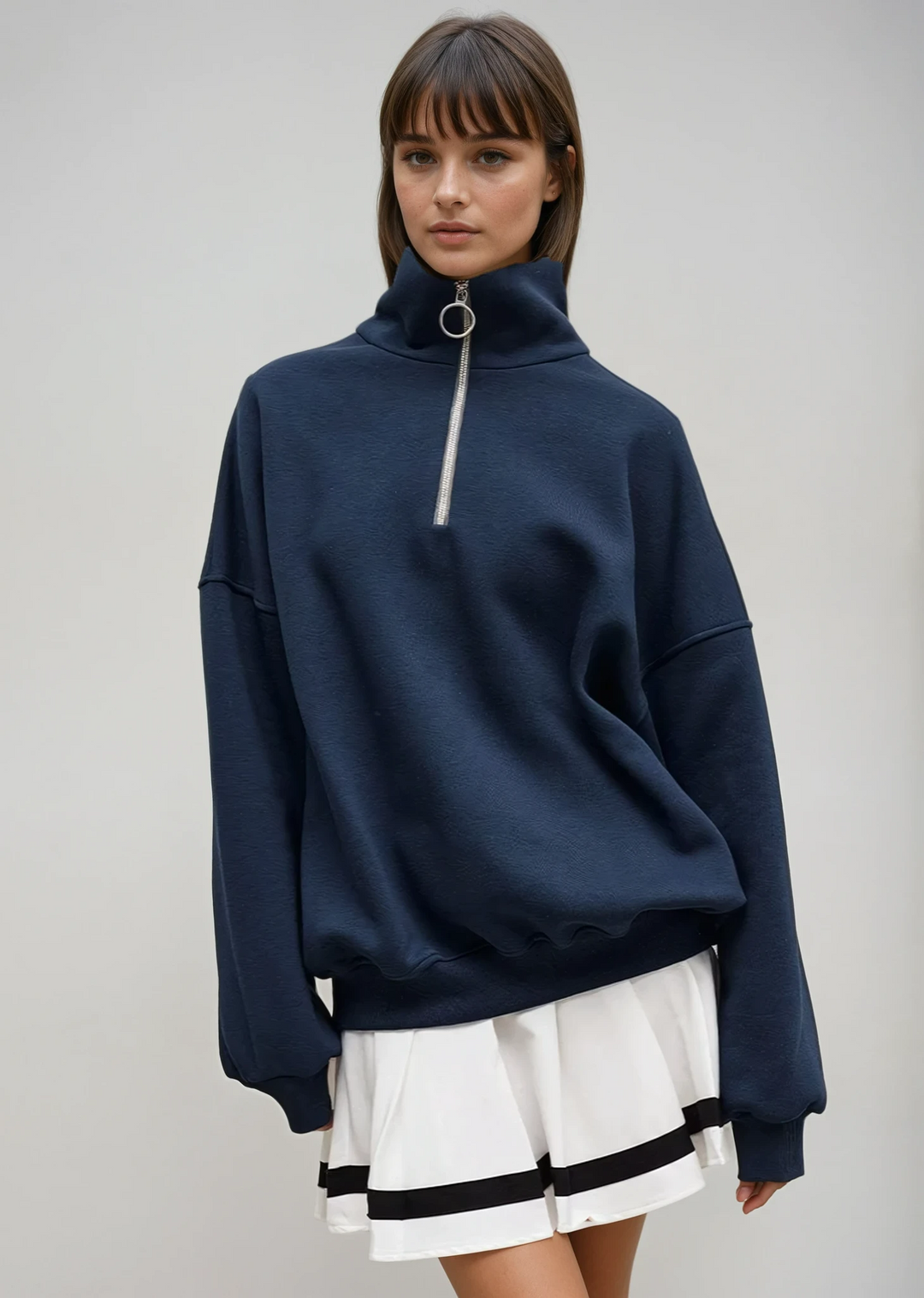 Entspannter Zip-Up Hoodie