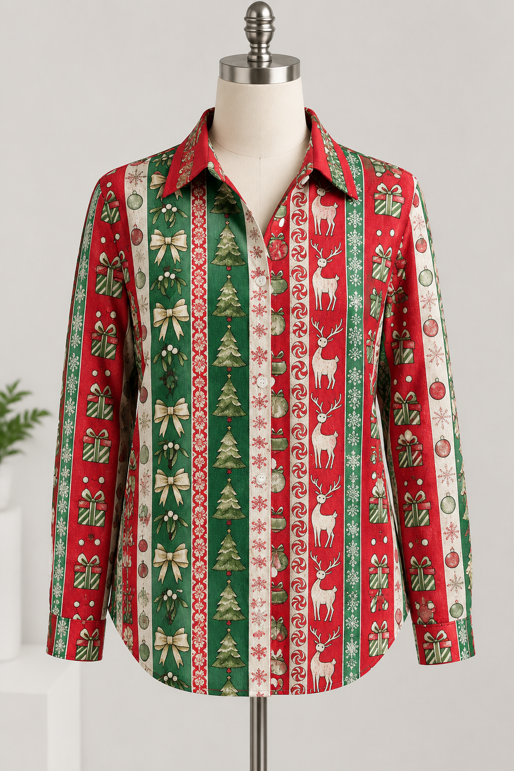 Festzauber Damenstrickjacke in Rot-Grün