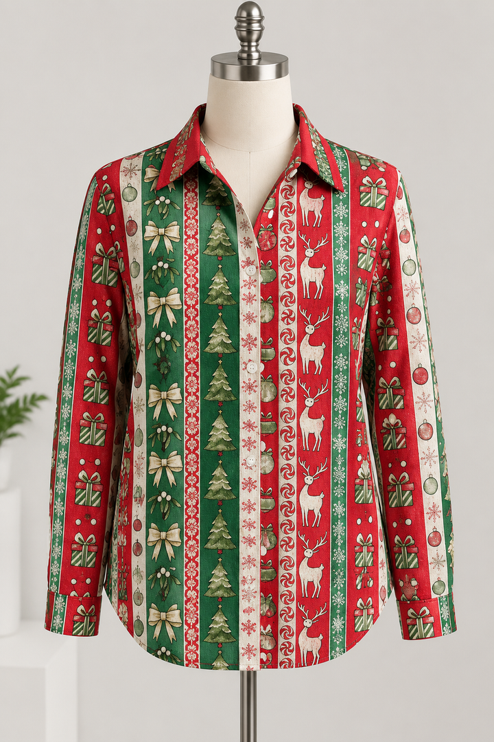 Festzauber Damenstrickjacke in Rot-Grün