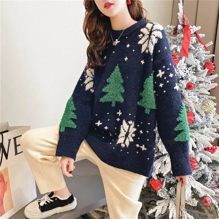 Frauen Oversized Weihnachtsstrickpullover