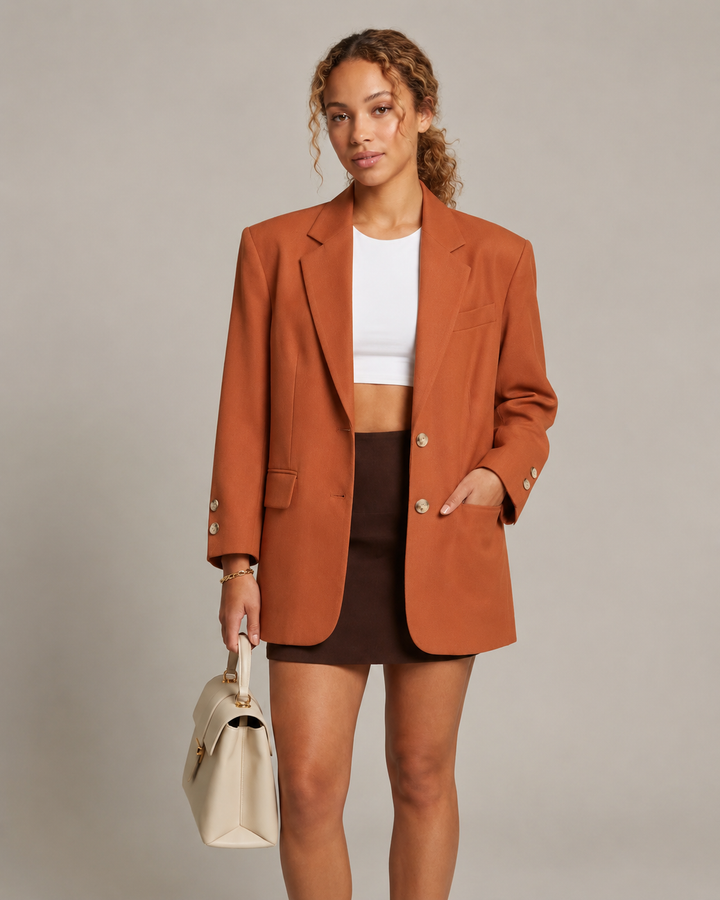 Elegante Farbblock-Anzugjacke