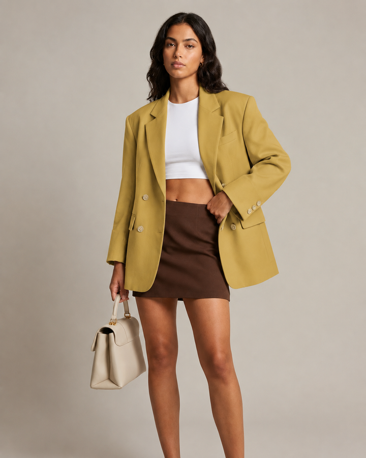 Elegante Farbblock-Anzugjacke