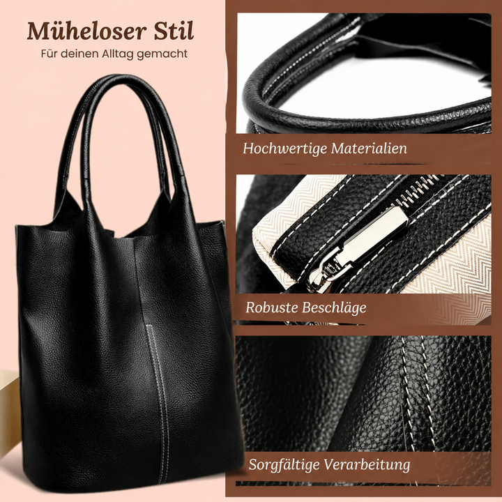 Strukturierte Ledertasche Albora