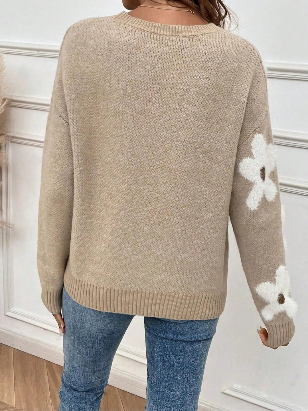 Frauen Rundhals Strickpullover