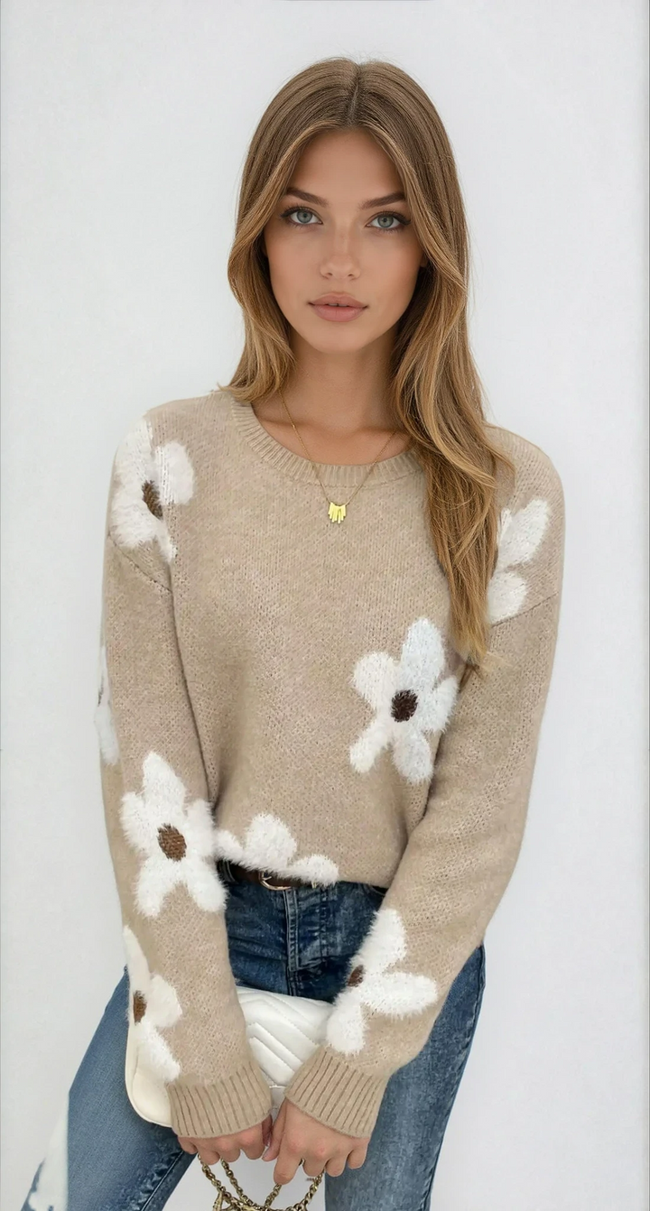 Frauen Rundhals Strickpullover