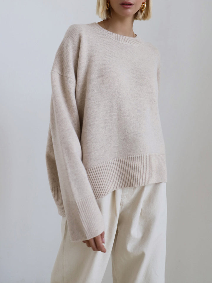 Übergroßer Rundhals-Strickpullover