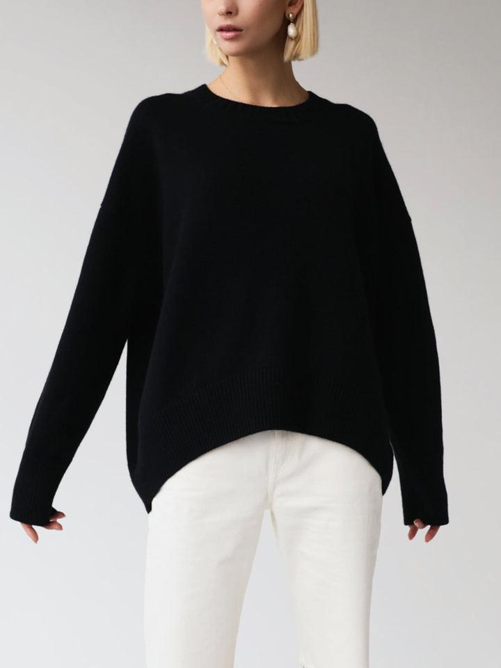 Übergroßer Rundhals-Strickpullover