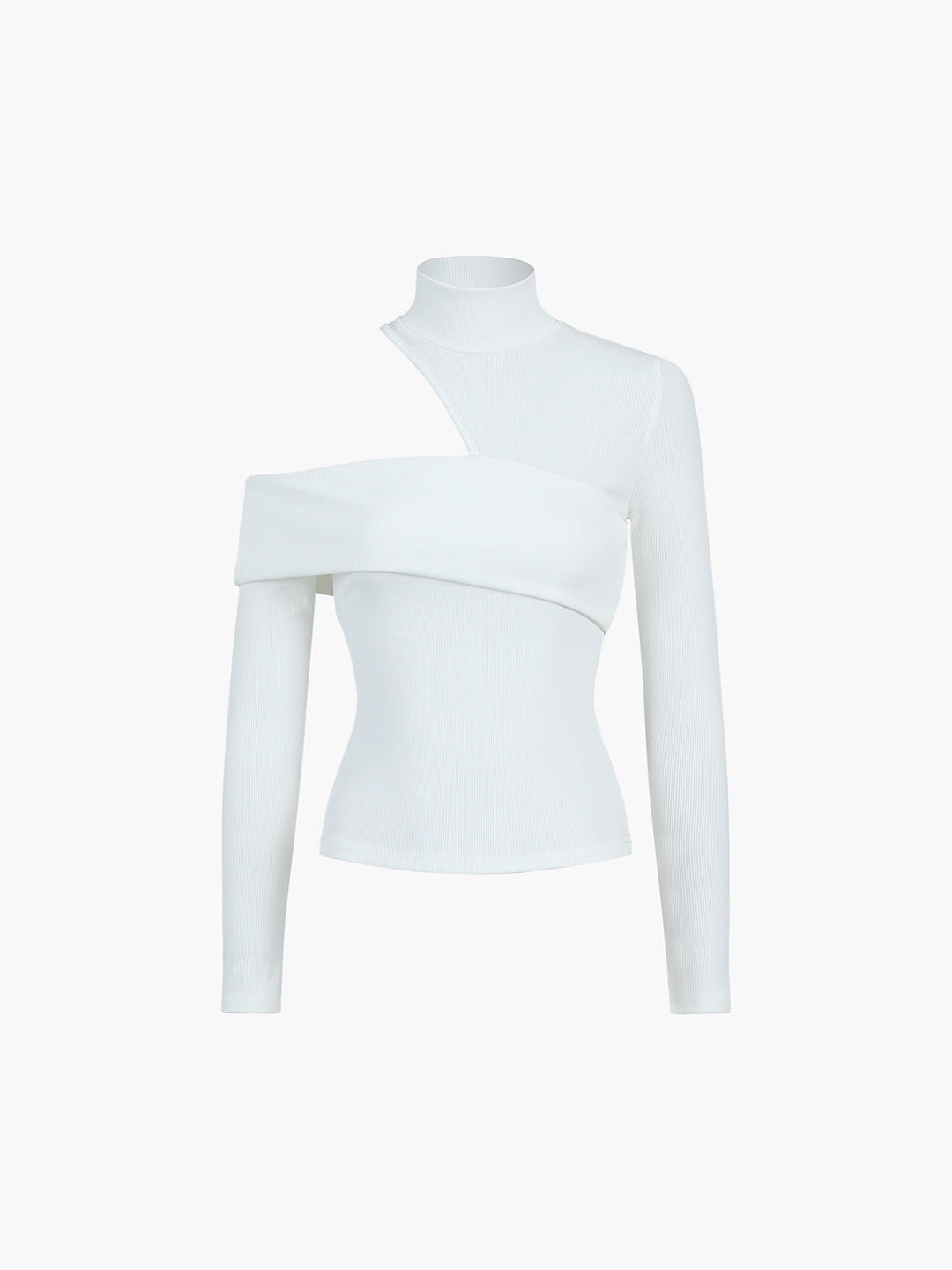 Kaia Asymmetrisches Top mit Hohem Kragen und Cut-Out-Details