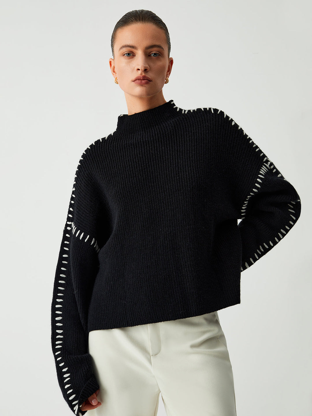 Plus Size Mock Neck Sweater