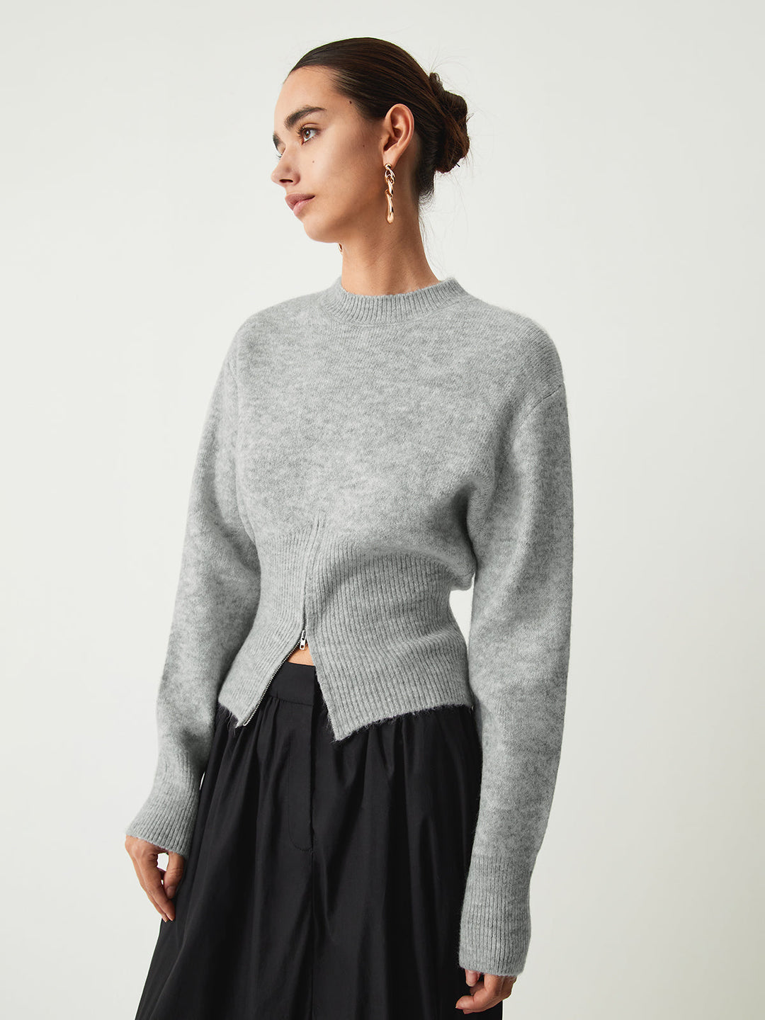 Halbzipper Strickpullover für Damen