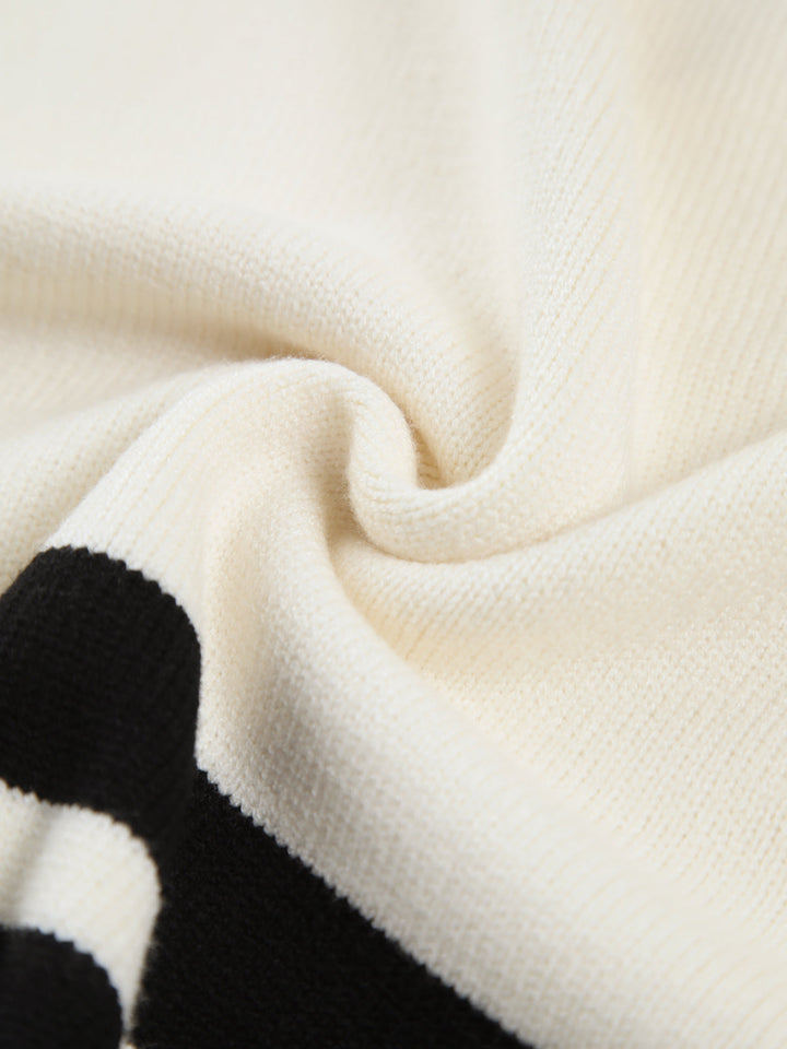 Gestreifter Stehkragen Pullover