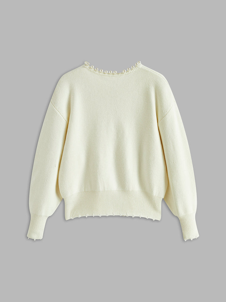 Perlenverzierter Cardigan