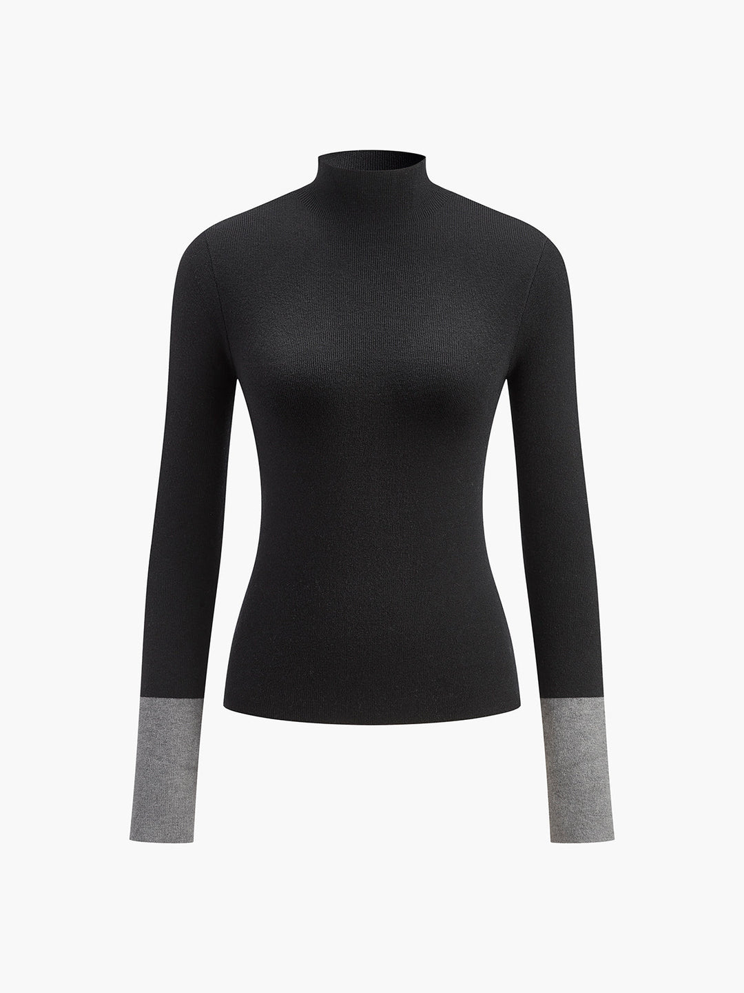 Kontrastfarbenes Bündchen Strickpullover