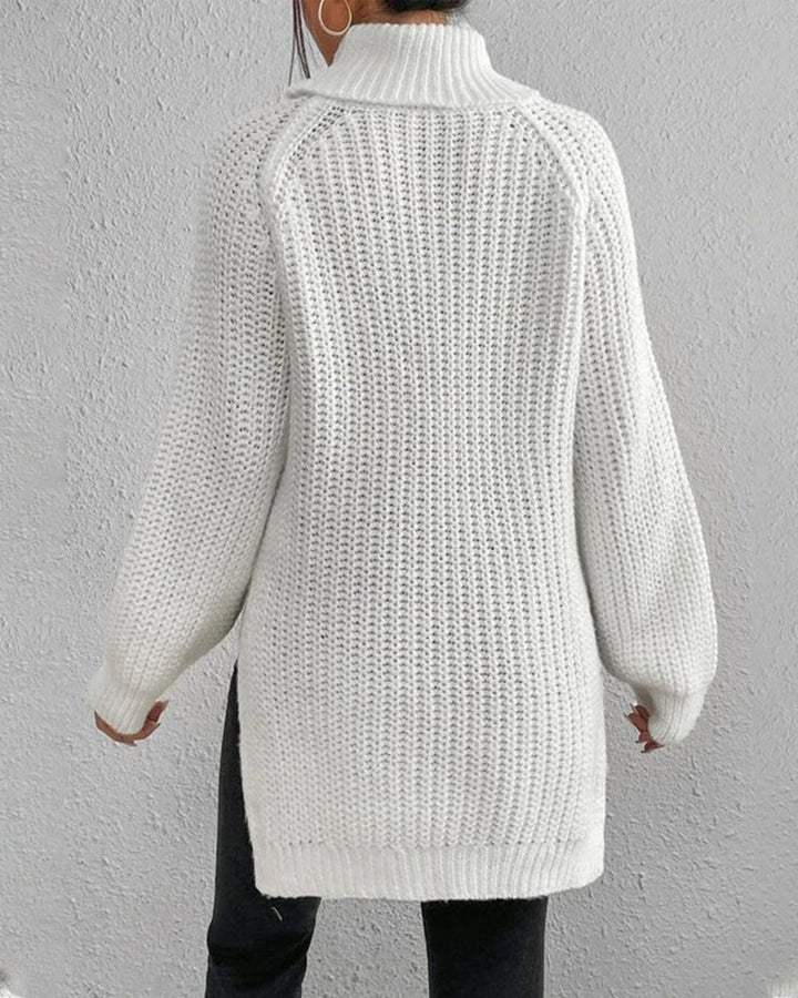 Eleganter gerippter Rollkragenpullover für Damen