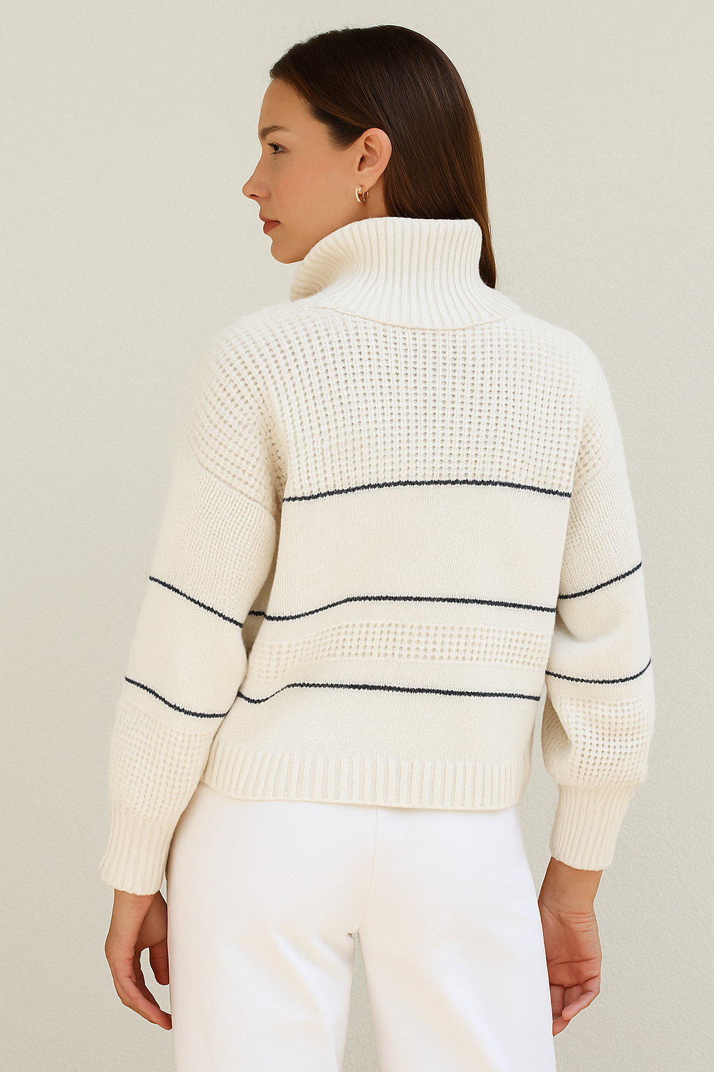 Pullover mit Knopfkragen aus Strick