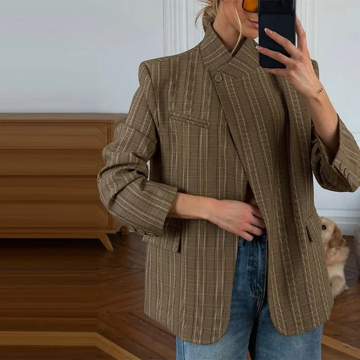 Gestreifter Blazer mit lockerem Schnitt