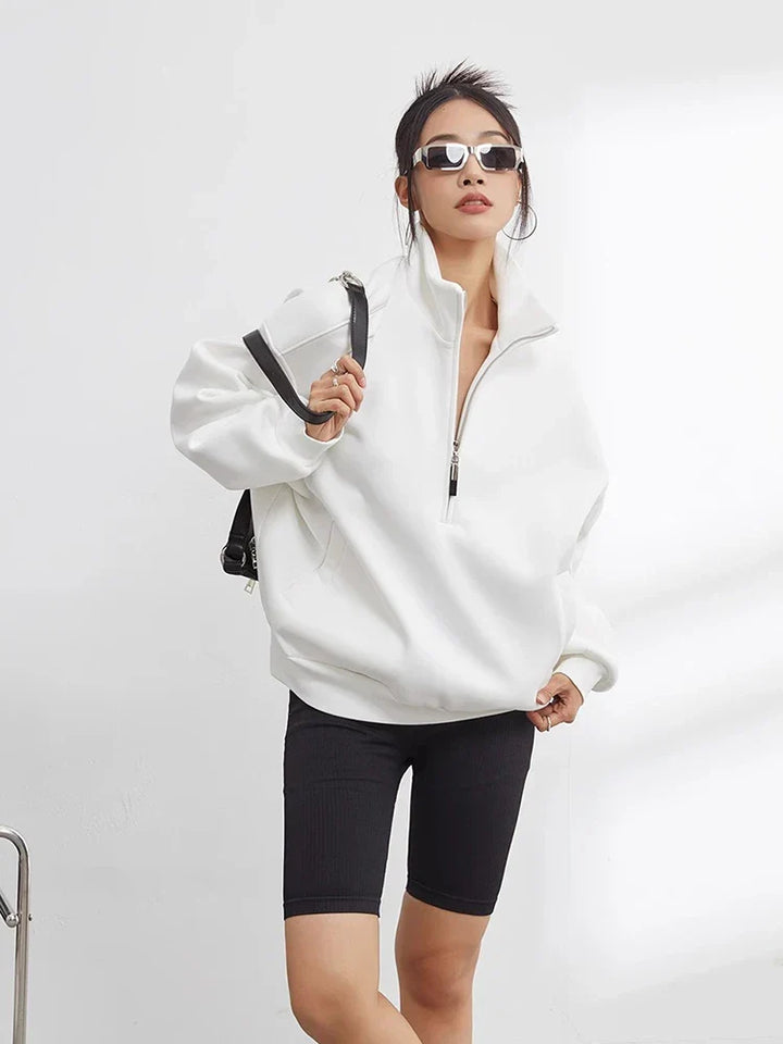 Überdimensionierter Halbzip-Hoodie