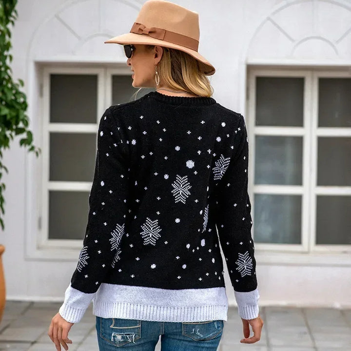 Frauen Lässiger Bedruckter Weihnachts-Pullover
