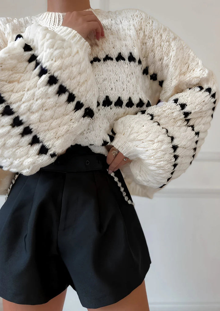 Lucy Strukturierter Strickpullover für Damen