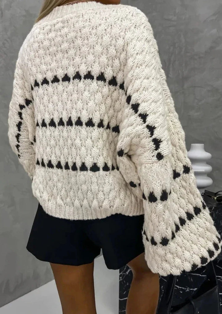 Lucy Strukturierter Strickpullover für Damen