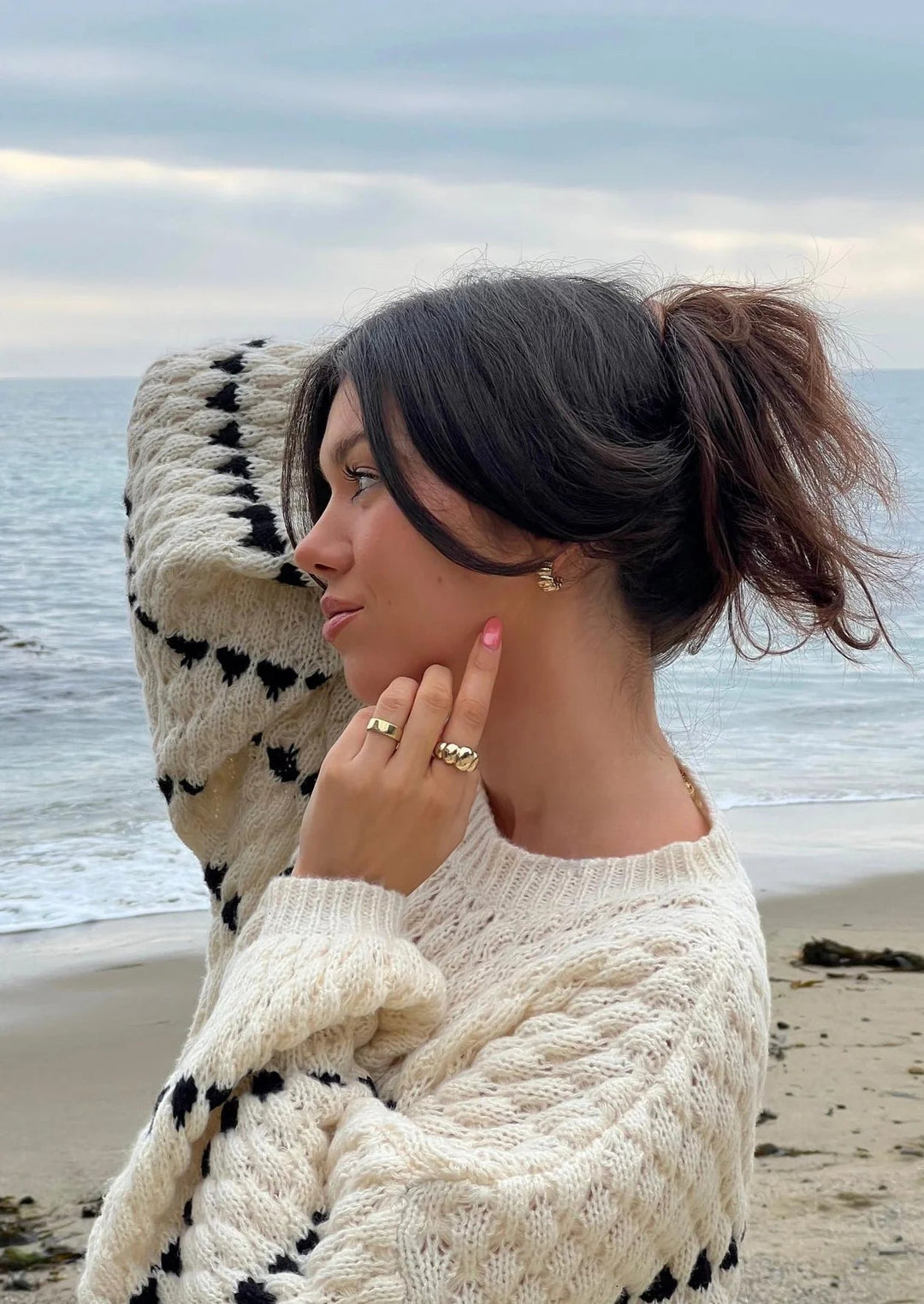 Lucy Strukturierter Strickpullover für Damen