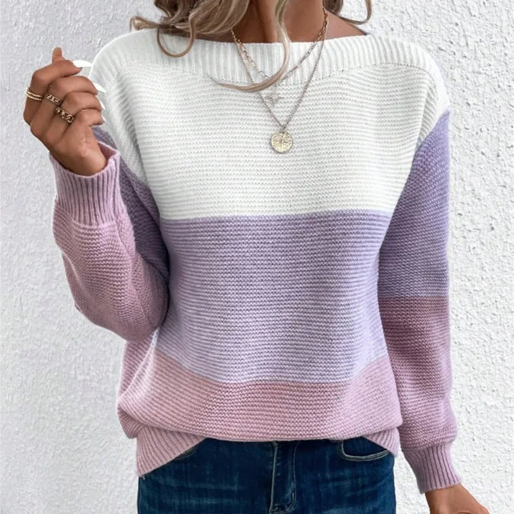 Strickpullover im Patchwork-Design