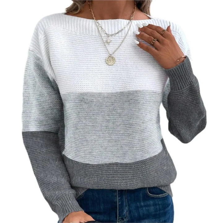Strickpullover im Patchwork-Design