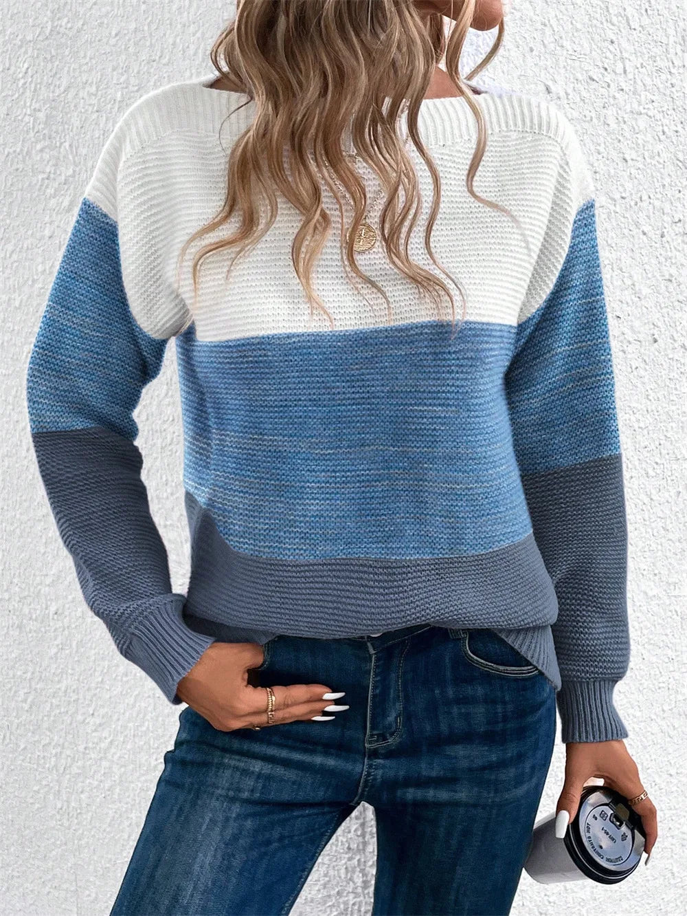 Strickpullover im Patchwork-Design