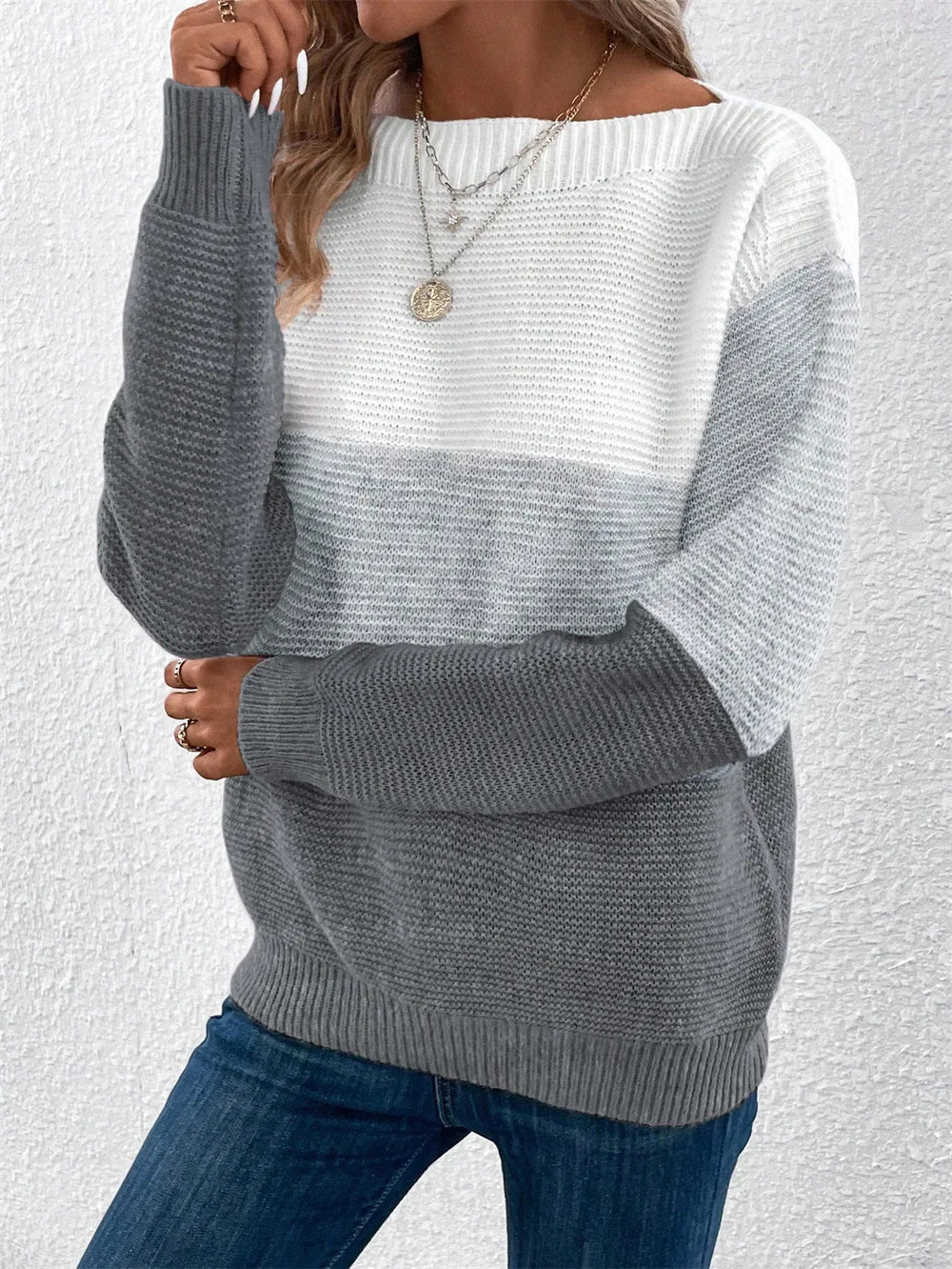 Strickpullover im Patchwork-Design
