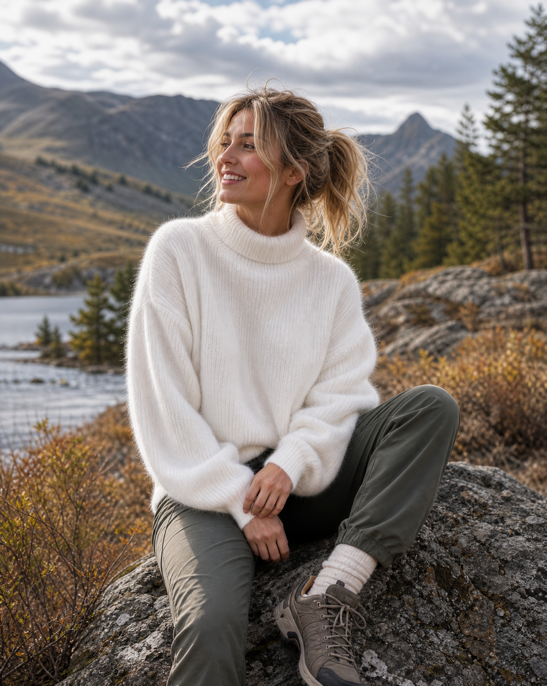 Frauen Lässiger Strickpullover