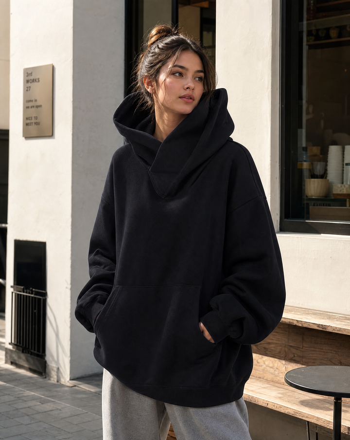 Übergroßes Damen Sweatshirt mit Rollkragen