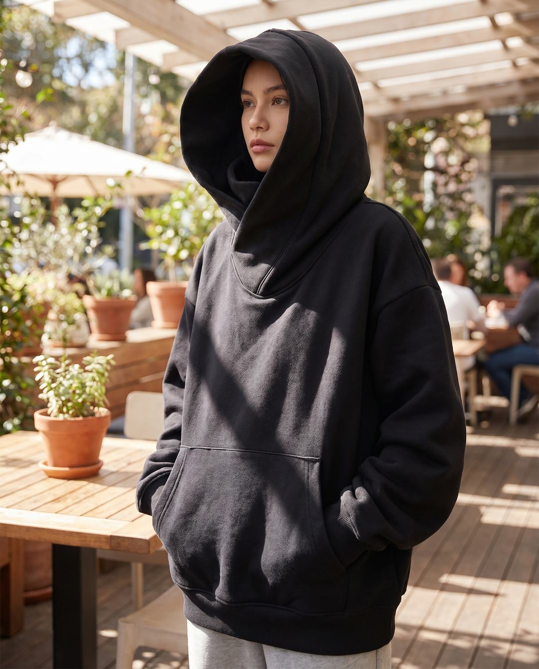 Übergroßes Damen Sweatshirt mit Rollkragen