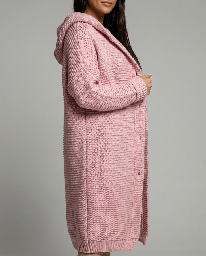 Locker geschnittener Kapuzen-Cardigan für Damen