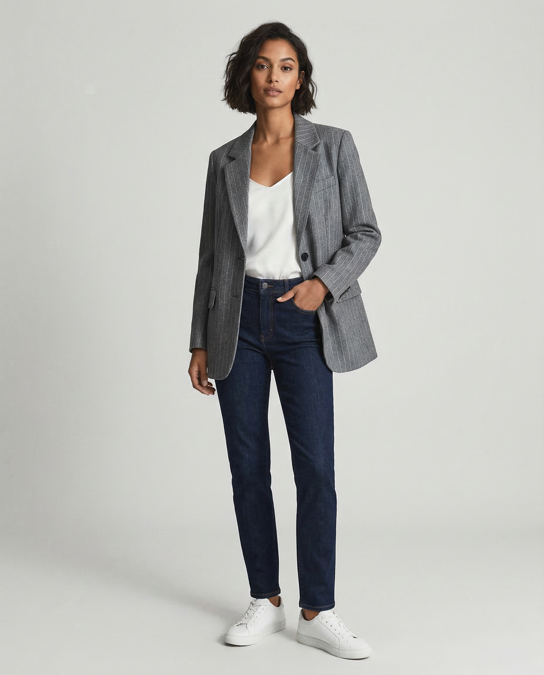 Gestreifter Blazer mit Taschen