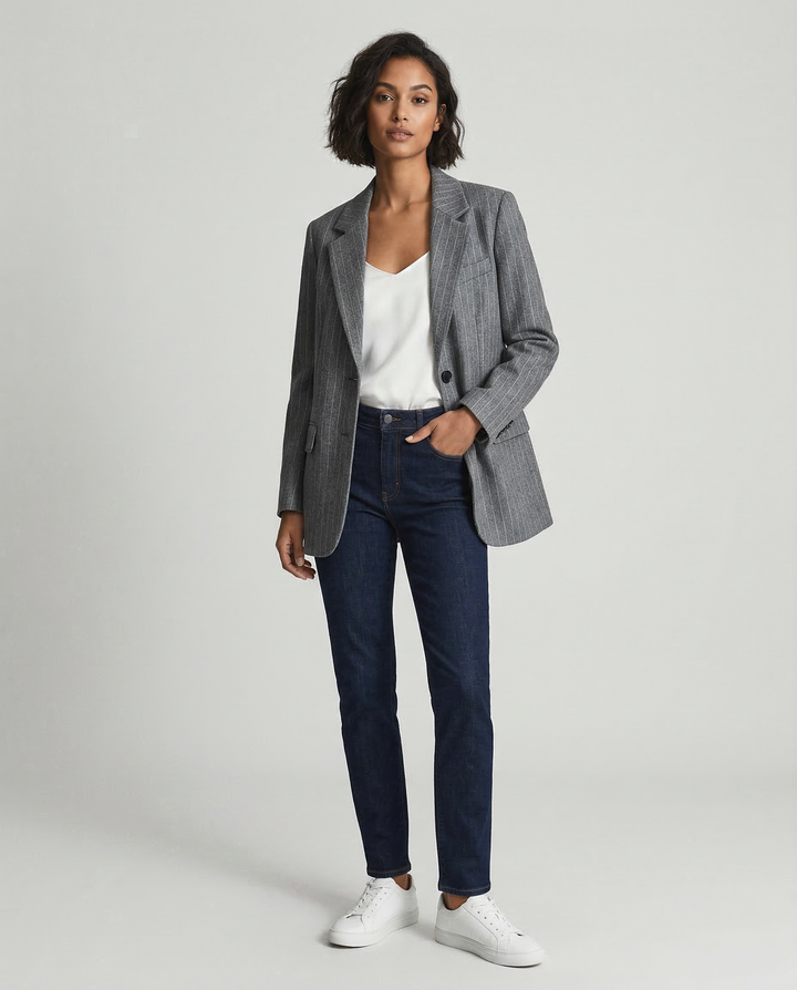 Gestreifter Blazer mit Taschen