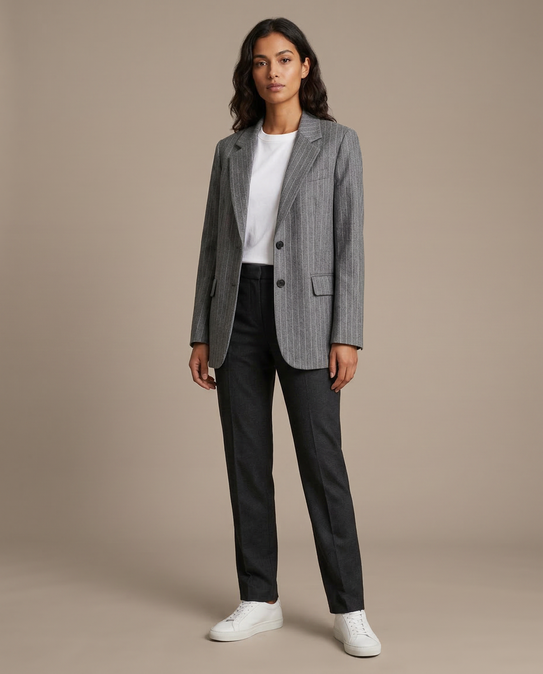 Gestreifter Blazer mit Taschen