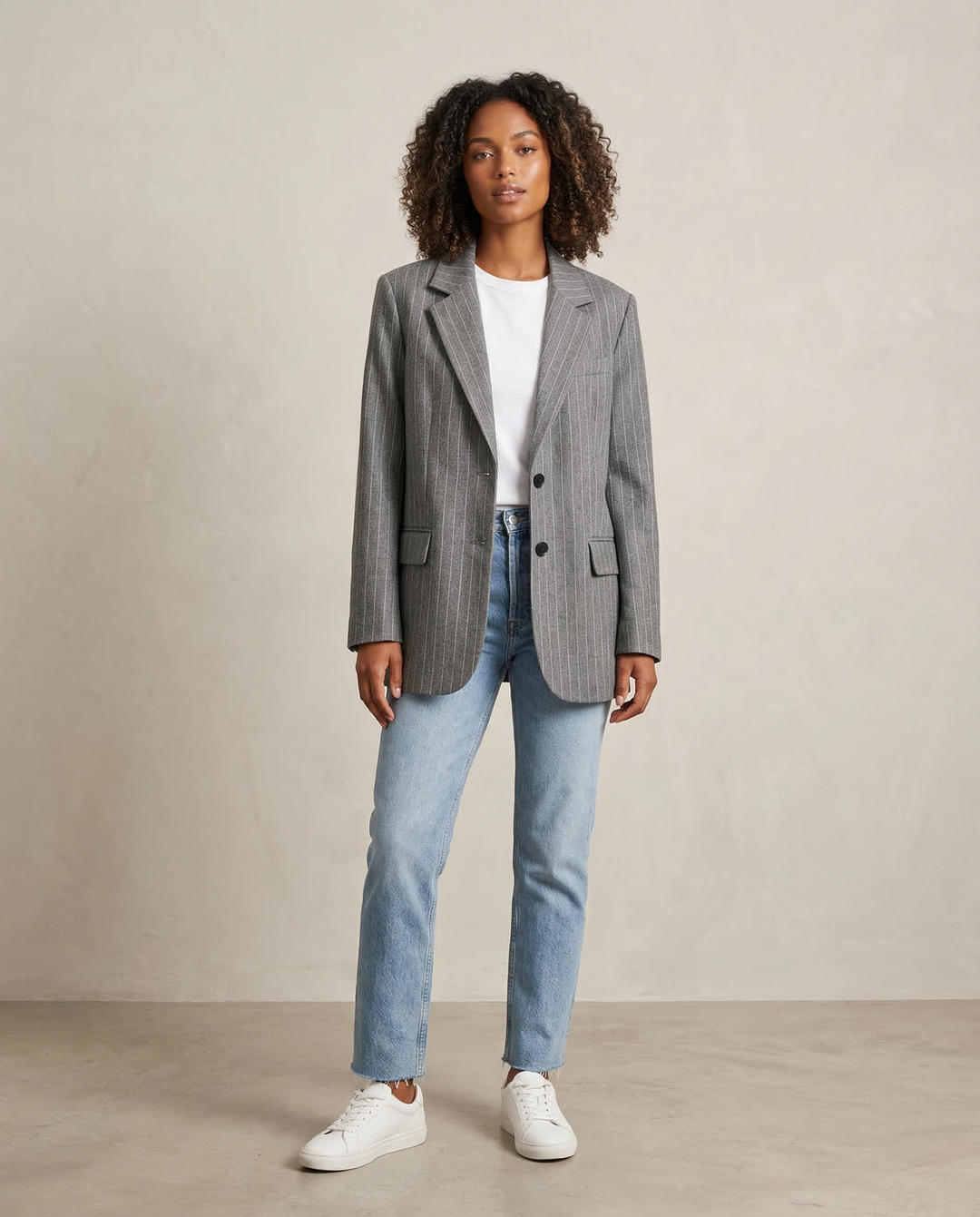 Gestreifter Blazer mit Taschen