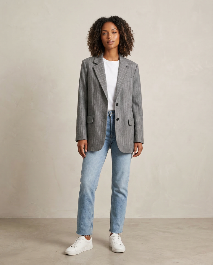 Gestreifter Blazer mit Taschen