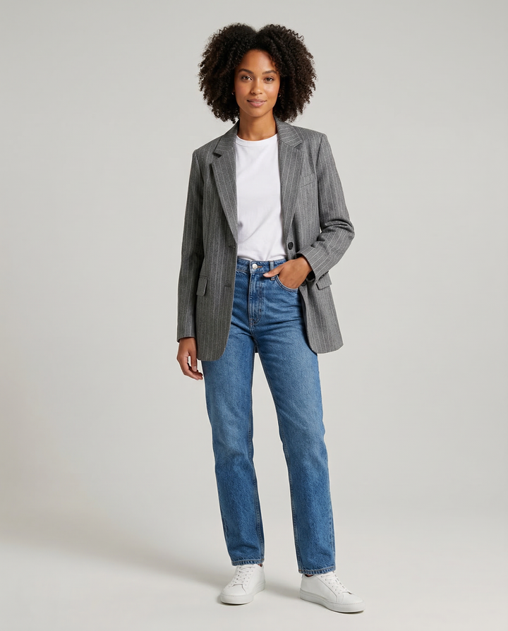 Gestreifter Blazer mit Taschen