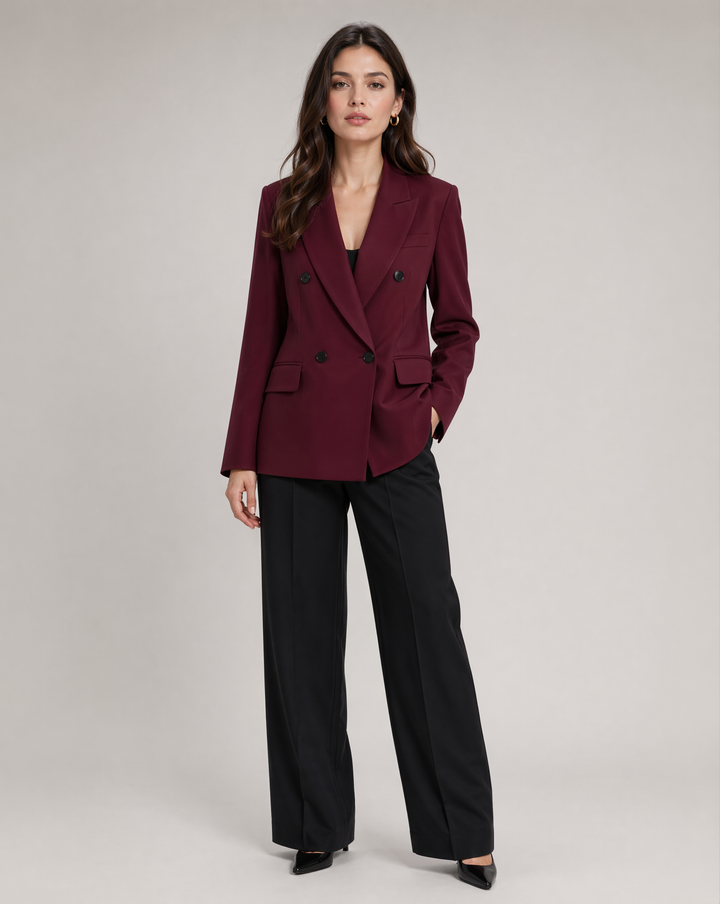 Bordeauxroter Blazer mit klassischem Revers