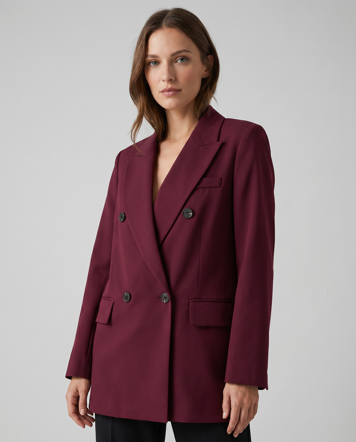 Bordeauxroter Blazer mit klassischem Revers