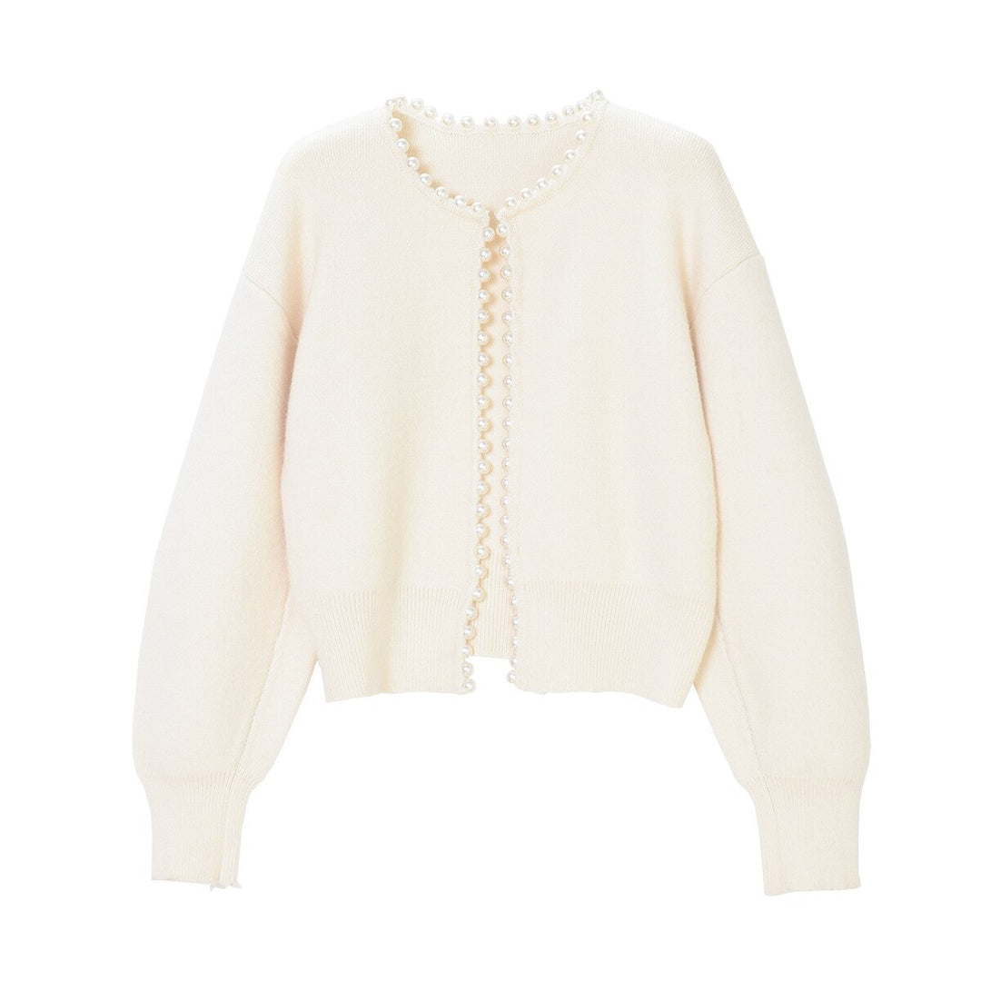Strickjacke mit Perlendetails
