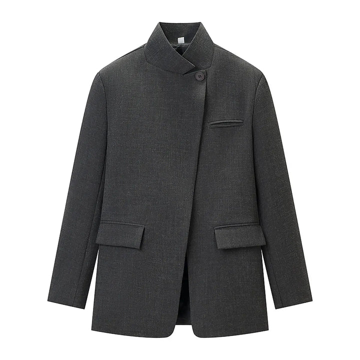 Karierter Blazer mit Stehkragen