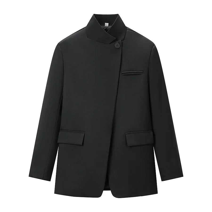 Karierter Blazer mit Stehkragen