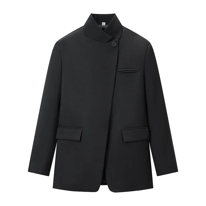 Karierter Blazer mit Stehkragen