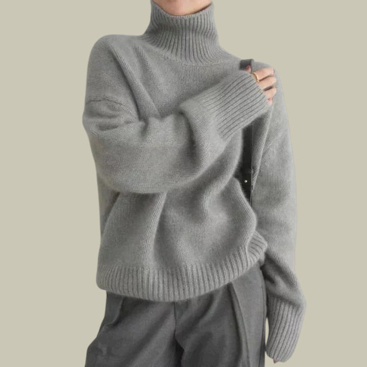 Gemütlicher Wollmischpullover mit Hochkragen für Damen im Relaxed Fit
