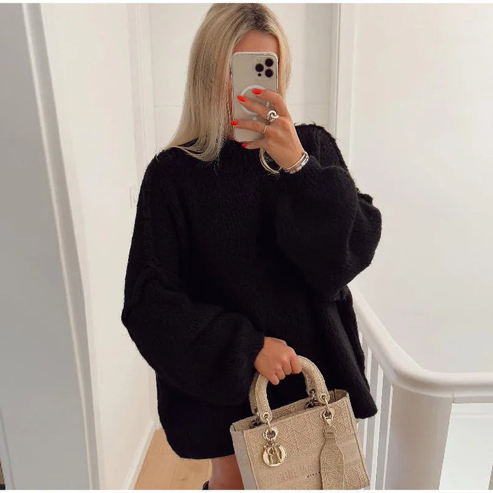 Flauschiger Oversized Strickpullover für Damen