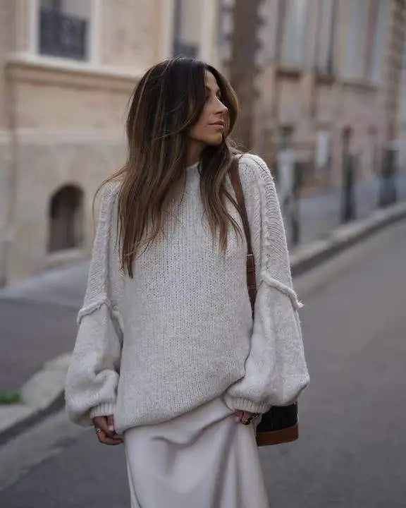 Flauschiger Oversized Strickpullover für Damen