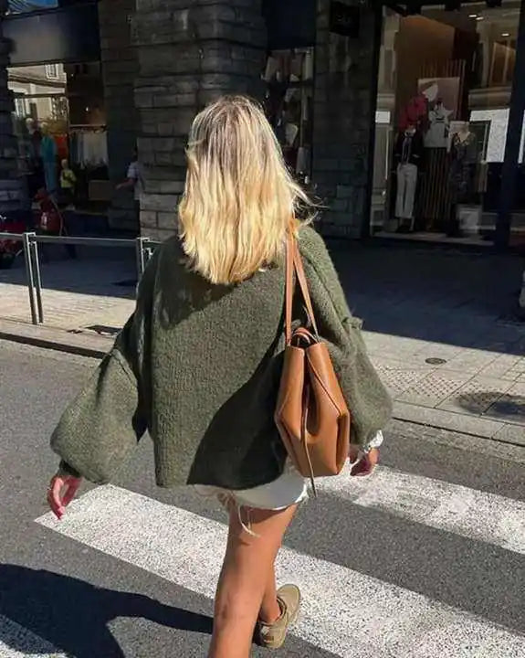 Flauschiger Oversized Strickpullover für Damen