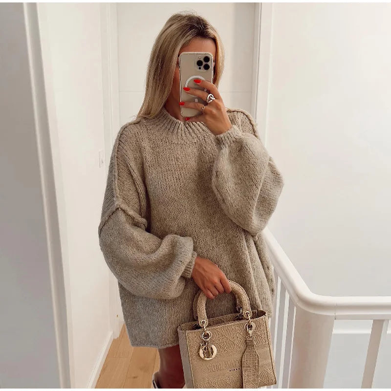Flauschiger Oversized Strickpullover für Damen